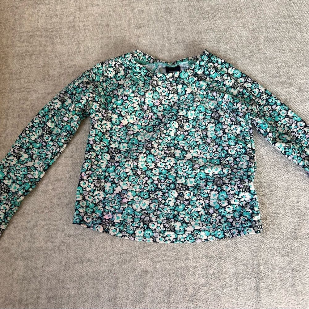 Baby GAP Girls Swim Top Long Sleeve SPF Floral Pattern 4 years